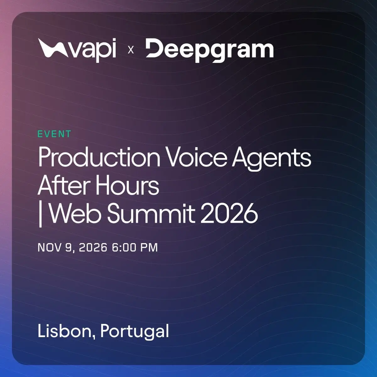 Vapi × Deepgram: Web Summit Mixer, event image